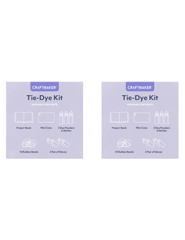 2x Craft Maker Tie Dye Kit Make Your Own Art Activity Project w/ 24-Page Book