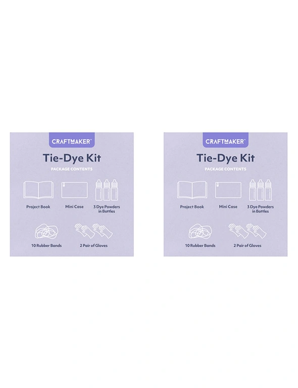 2x Craft Maker Tie Dye Kit Make Your Own Art Activity Project w/ 24-Page Book, hi-res image number null