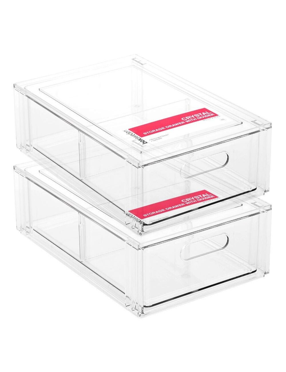 Crystal Clear Polystyrene Storage Boxes With Dividers