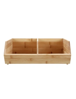 Box Sweden 2-Section 34.5cm Bamboo Wood Modular Storage Cube Pantry Organiser