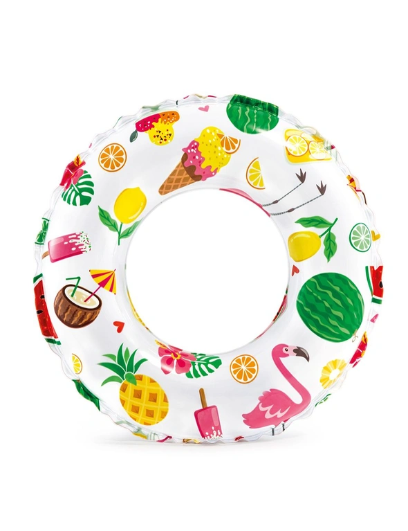 Intex Lively Print 61cm Swim Rings Assorted Inflatable Kids Floats 6-10Y+, hi-res image number null