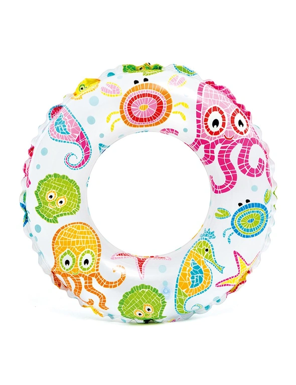 2PK Intex Lively Print 61cm Swim Rings Assorted Inflatable Kids Floats 6-10Y+, hi-res image number null