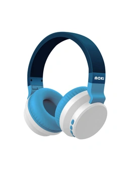 Moki Colourwave Dual Use Wireless and Wired. Headphones - Ocean Blue 120cm Cable