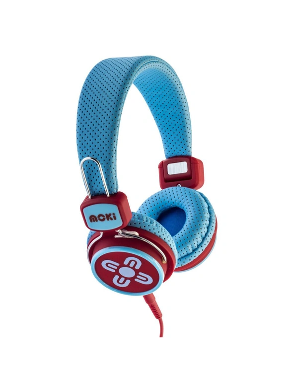 Moki Kid Safe Volume Limited Headphones 3y+ Blue & Red, hi-res image number null