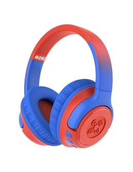 Moki Mixi Kids Volume Limited Wireless/Bluetooth 3.5mm Headphones Blue Red