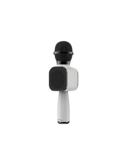 Moki Popstar Karaoke Microphone - Black & White Voice Amplifier Electric Device