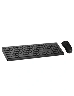 Moki Wireless Keyboard w/ Nano Receiver & Mouse Combo For PC/Laptop Office Black