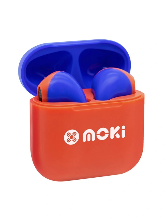 Moki MokiPods Mini TWS Wireless/Bluetooth Earphones Kids Volume Limited Red Blue, hi-res image number null
