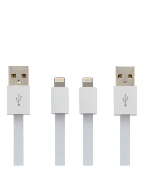 Moki SynCharge USB to Lightning Cable f/ iPhone/iPad/iPod - White 2PK, hi-res image number null