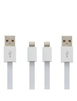 Moki SynCharge USB to Lightning Cable f/ iPhone/iPad/iPod - White 2PK