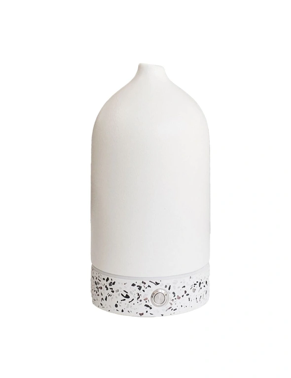 Ellia Pure Electric Ultrasonic Aroma Diffuser Ceramic/Terrazzo Pure White 19.6cm, hi-res image number null