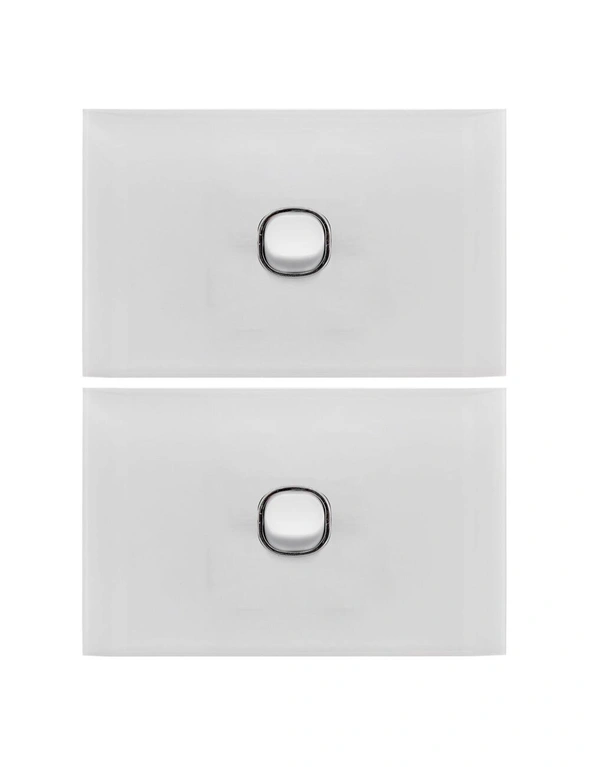 2Pk Doss Acrylic Wall Plate 1 Gang Light Switch, hi-res image number null