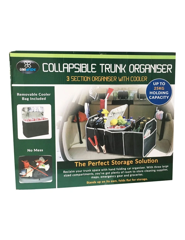 Collapsible Car Boot Organiser w Cooler Bag, hi-res image number null