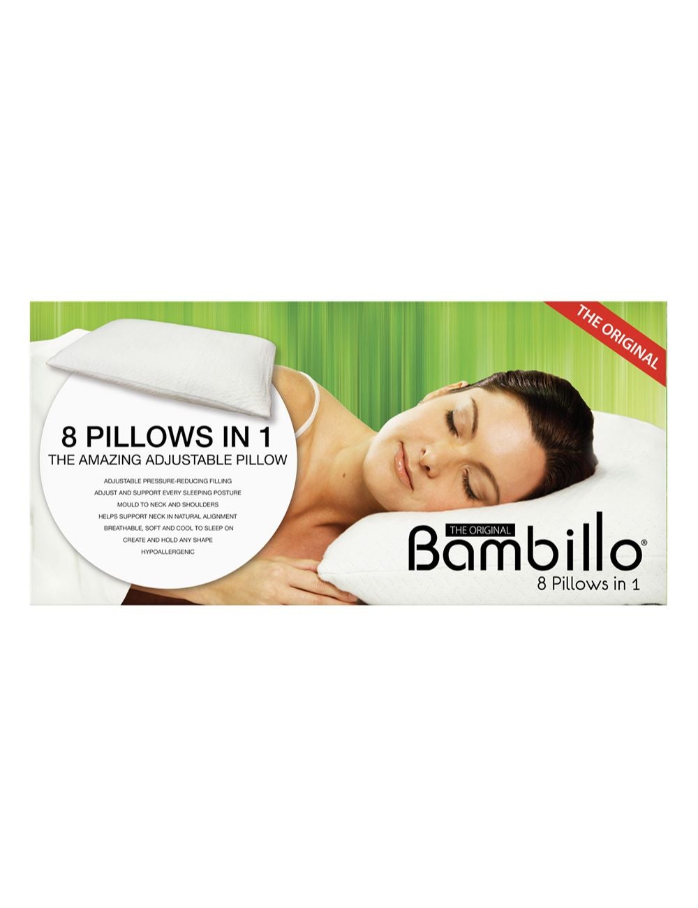 Bambillo 8 in 1 Pillow Queen Rectangle Home Bedding Soft Sleeping