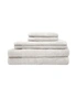 6pc Bambury Lotus Combed Cotton Shower Bath/Hand Towel/Face Washer Set Silver, hi-res