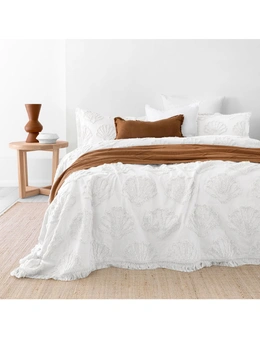 Bambury Hydra Queen/King Bed Cotton Coverlet Sheet Set w/ 2x Pillowcases White