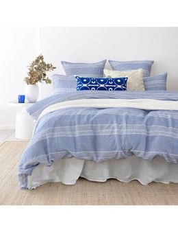 Bambury Juna Queen Size Quilt Cover Sheet Set w/2x Pillowcases Home Bedding Blue
