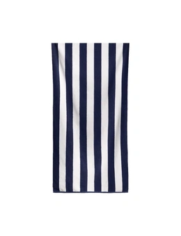 Canningvale Striped Cabana 80x160cm Soft Cotton Terry Beach Towel Absorbent Navy