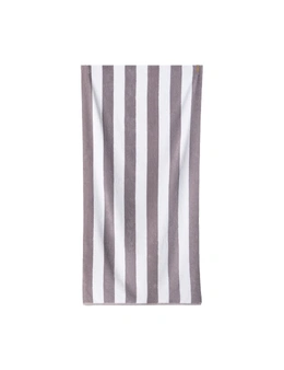 Canningvale Striped Cabana 80x160cm Soft Cotton Terry Beach Towel Absorbent Grey
