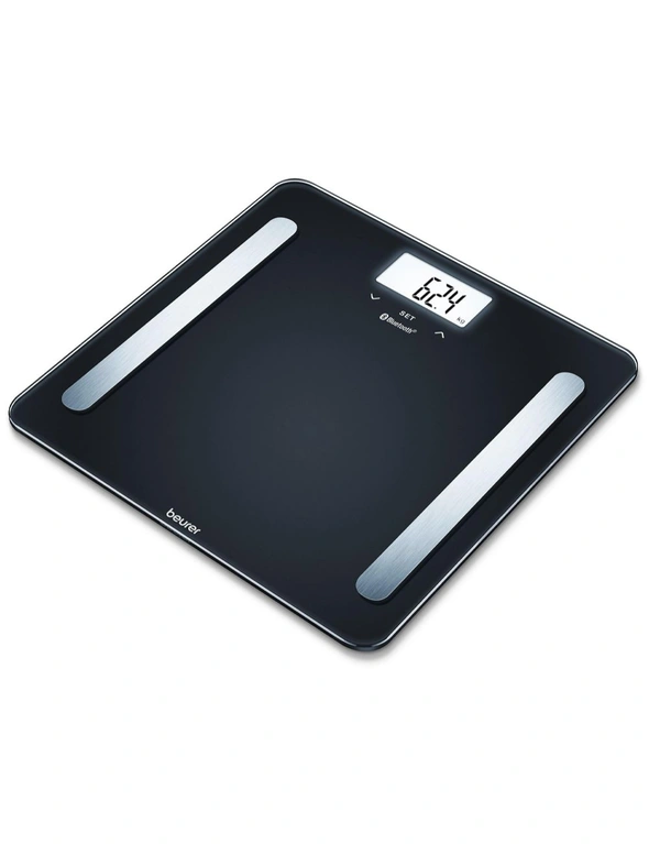 Beurer 180kg Diagnostic Bluetooth Bathroom Scale Body Weight/Fat/BMI/Muscle BLK, hi-res image number null