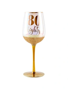 Glitterati 18th Stemmed Birthday/Celebration Drinking Wine Glass Gold 430ml