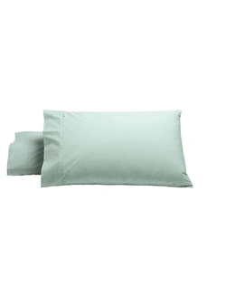 Bianca Heston 300TC Cotton Percale 48x74cm Pillowcase Standard Pillow Cove Sage