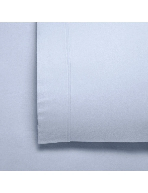 Bianca Fletcher Cotton Twill Flannelette Sheet/Pillowcase Steel Blue King Bed, hi-res image number null