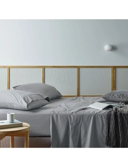 Bianca Natural Sleep Recycled Cotton/Bamboo Sheet/Pillowcase Silver King Bed