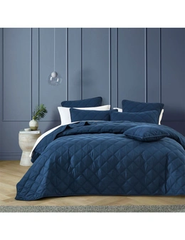 Bianca Barclay Coverlet Set w/ Pillowcase Home/Room Bedding Navy Queen/King Bed