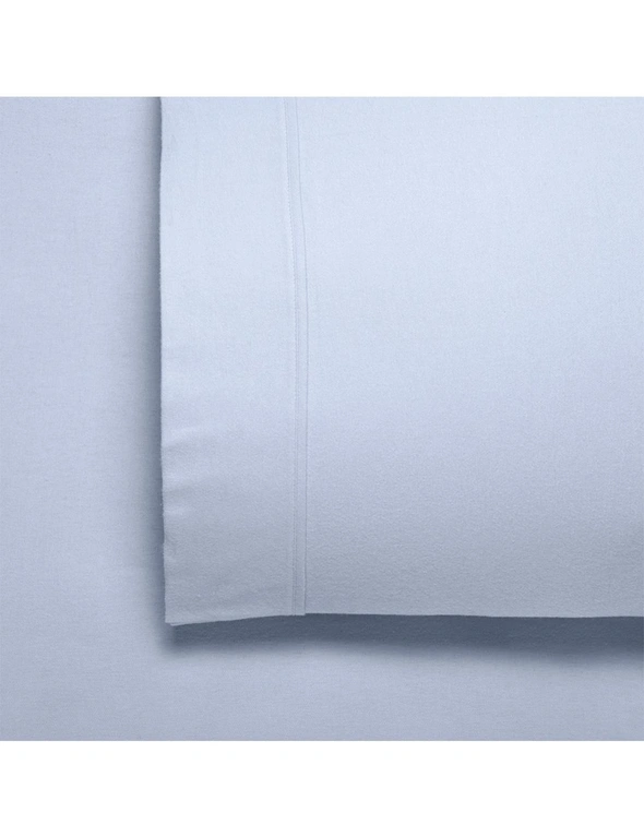 Bianca Fletcher Cotton Twill Flannelette Sheet/Pillowcase Steel Blue Single Bed, hi-res image number null
