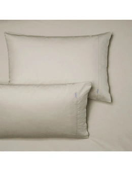 Bianca Heston 300TC Percale Cotton Sheet/Pillowcase Set Combo Stone Single Bed