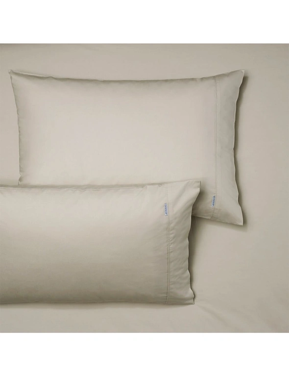 Bianca Heston 300TC Percale Cotton Sheet/Pillowcase Set Combo Stone Single Bed, hi-res image number null