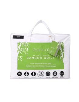 Bianca Natural Sleep Bamboo Quilt 250gsm Doona Bedding White Super King Bed