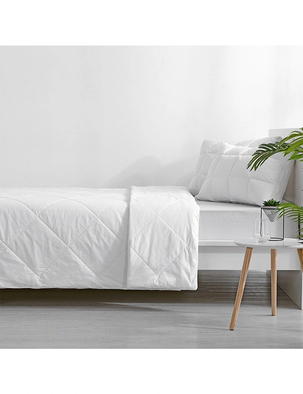 Bianca Natural Sleep Bamboo Quilt 250gsm Doona Bedding White Super King Bed, hi-res image number null
