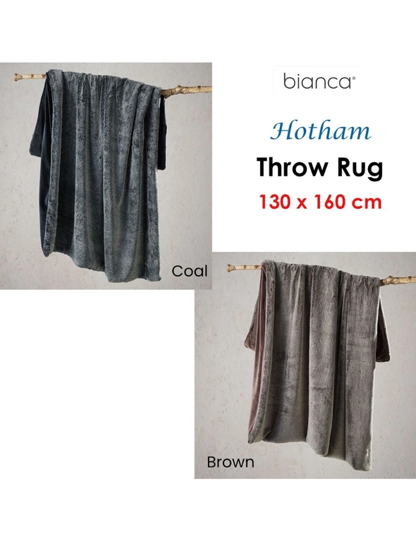Bianca Hotham Throw Rug Soft Home/Room Bedding Sofa/Lounge Warm Blanket Brown, hi-res image number null