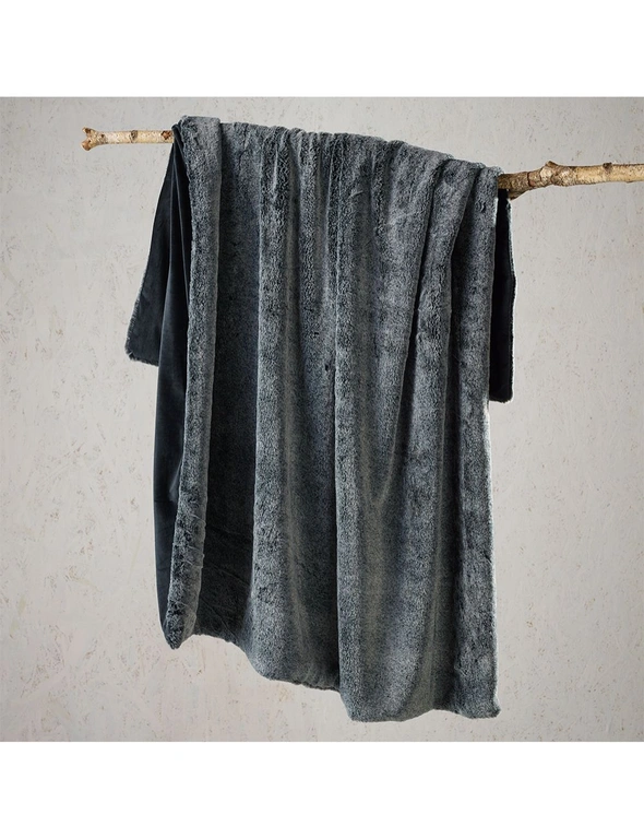 Bianca Hotham Throw Rug Soft Home/Room Bedding Sofa/Lounge Warm Blanket Coal, hi-res image number null