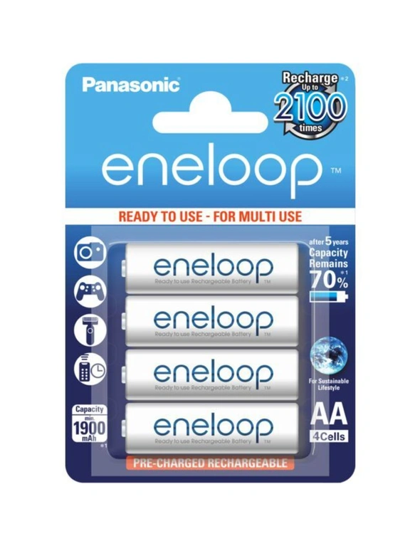 Panasonic 4 Pack Aa Eneloop Batteries, hi-res image number null