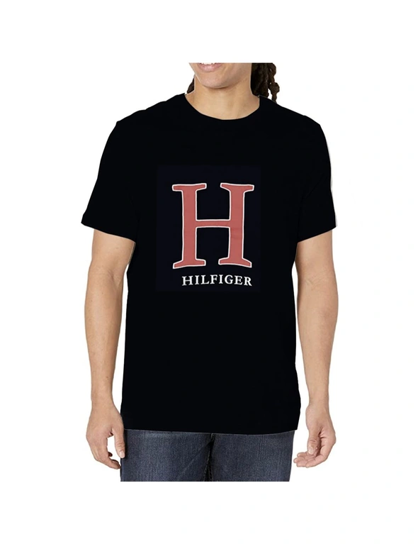 Tommy Hilfiger Men's Size L Sleep/Loungewear Pyjama Cotton Graphic/T-Shirt Black, hi-res image number null