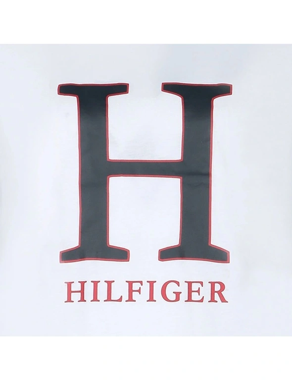 Tommy Hilfiger Men's Size L Sleep/Loungewear Pyjama Cotton Graphic/T-Shirt White, hi-res image number null