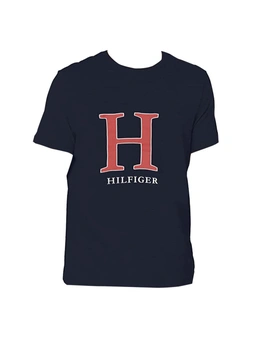 Tommy Hilfiger Men's Size L Sleep/Loungewear Pyjama Cotton Graphic/T-Shirt Navy