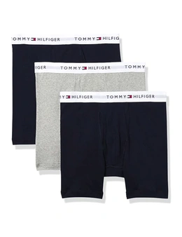 3PK Tommy Hilfiger Men's XL Size Cotton Classic Trunk Underwear Multi Black/Grey