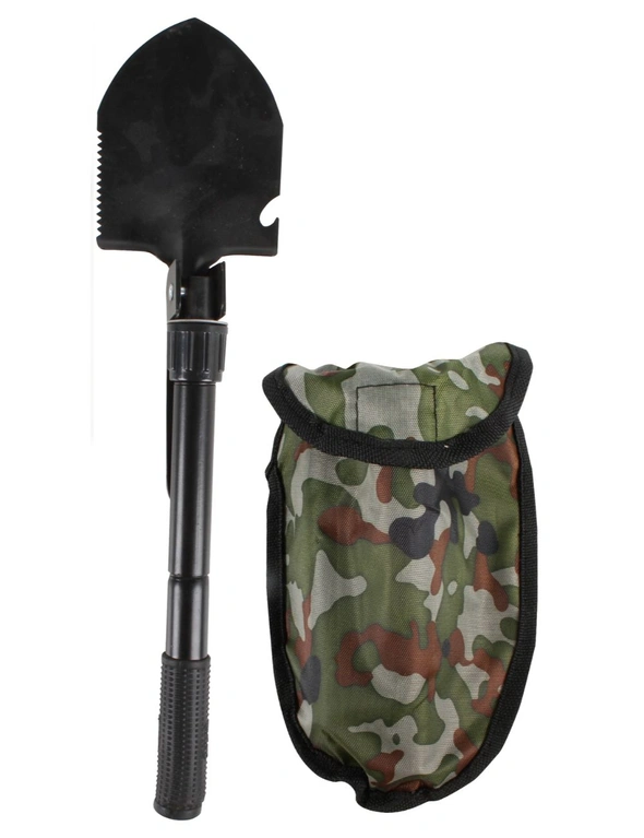Wildtrak Camping 30x10cm Multipurpose Camp Tool Shovel w/ Pick/Compass Black, hi-res image number null