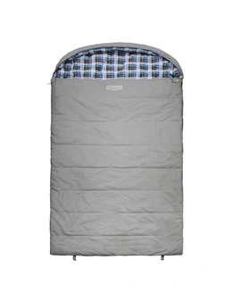 Wildtrak Frankland 230x120cm Double Hooded Sleeping Bag Thermal Sleeper Grey