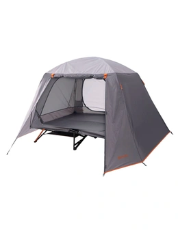 Wildtrak Easy Up Outdoor Camping Stretcher Tent Queen 200cm Double Door Grey