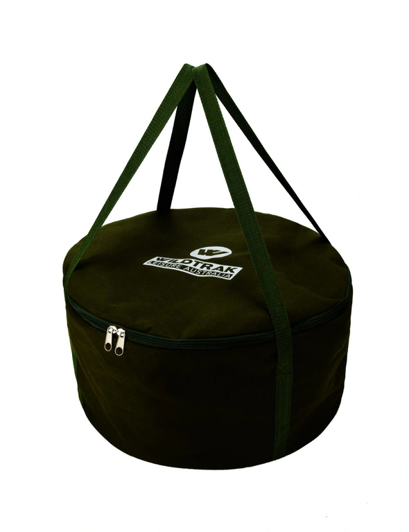 Wildtrak Heavy-Duty 12qt/45cm Canvas Carry Storage Bag For Camp Oven Pot Green, hi-res image number null
