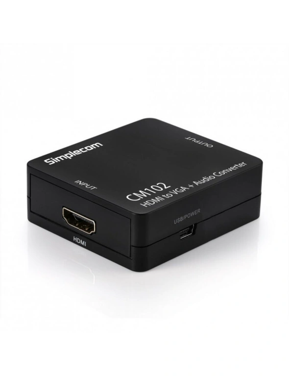 Simplecom CM102 Male HDMI to VGA/Audio 3.5mm Stereo Female Converter For Monitor, hi-res image number null