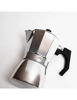 Coffee Cuture 19cm Stovetop Coffee Maker 6-Cup Moka Italian Espresso Pot Silver