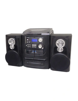 Lenoxx Hi-Fi Turntable Vinyl Player Dual Cassette and Am/Fm Radio