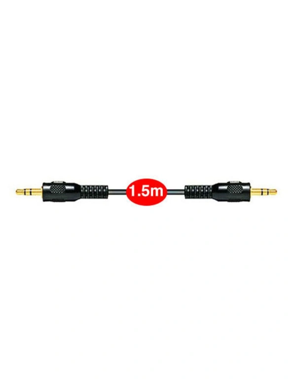 Aux Gold Plated Cable 3.5Mm Male To Male 1.5m, hi-res image number null