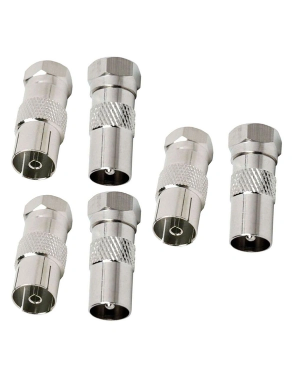 F-Type Male to Coax Female Socket/F Male to PAL M TV Antenna Adapter 6pc, hi-res image number null